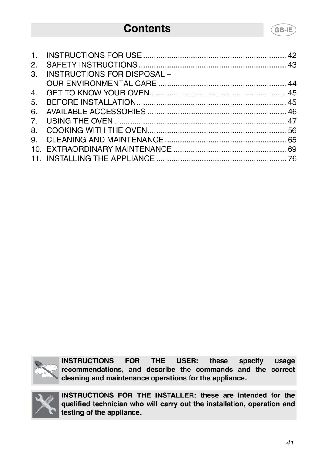 Smeg SCP111EB1, SCP111NE1, SCP111-1 manual Contents 