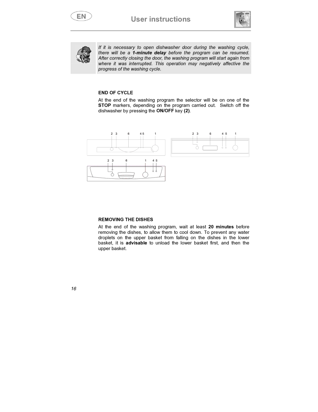 Smeg SDCY66-1, SDCY66X1 instruction manual END of Cycle, Removing the Dishes 