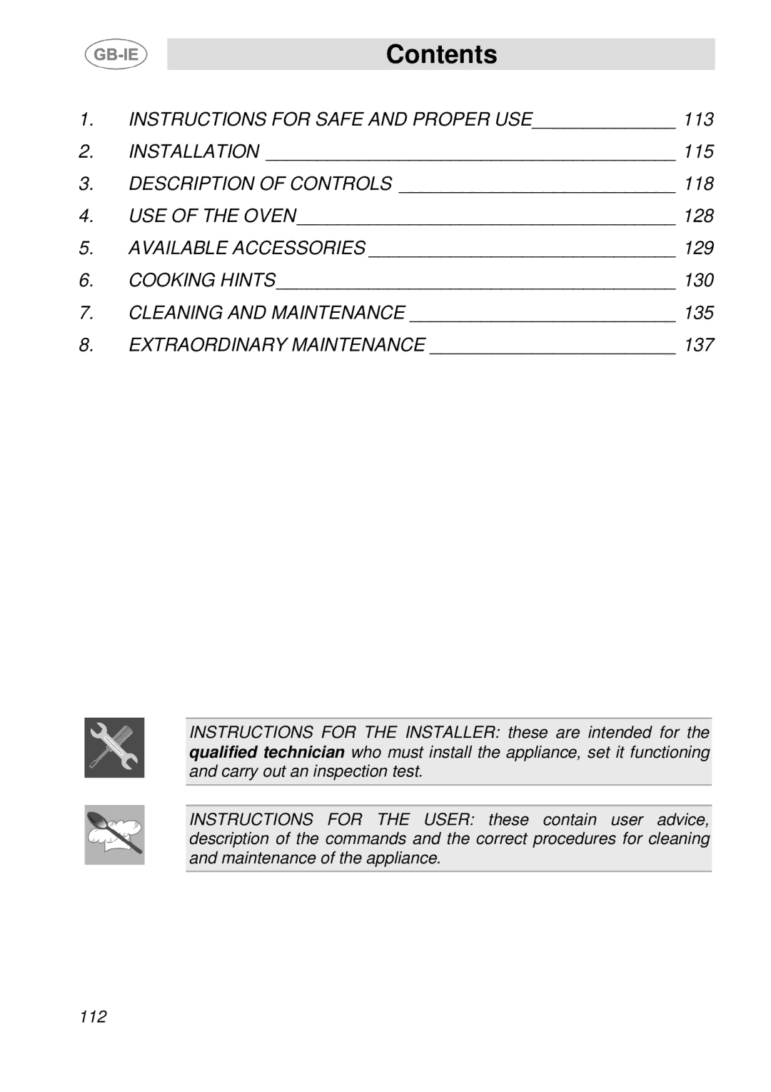 Smeg SDK398X-5, SDK380X-5 manual Contents 