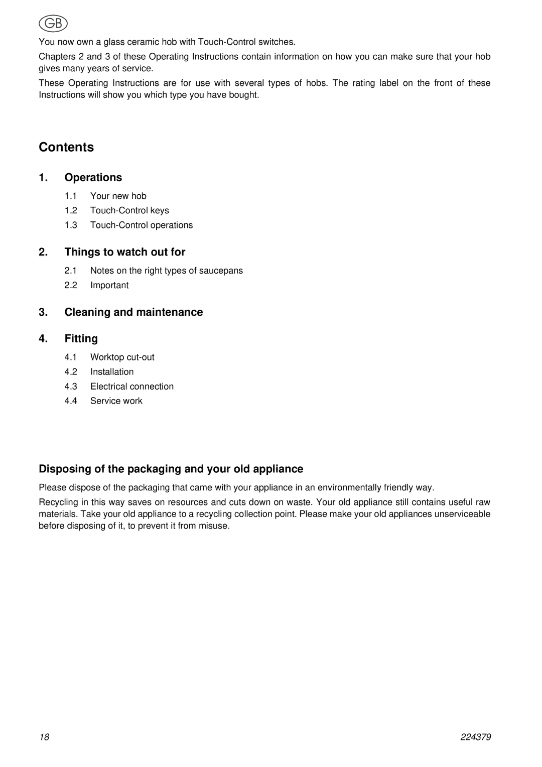 Smeg SE2631TC manual Contents 