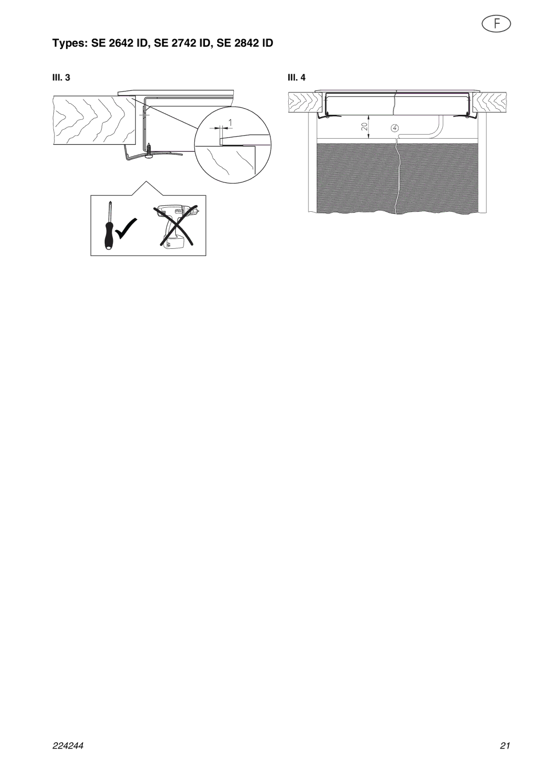 Smeg SE2642ID1 manual Types SE 2642 ID, SE 2742 ID, SE 2842 ID 