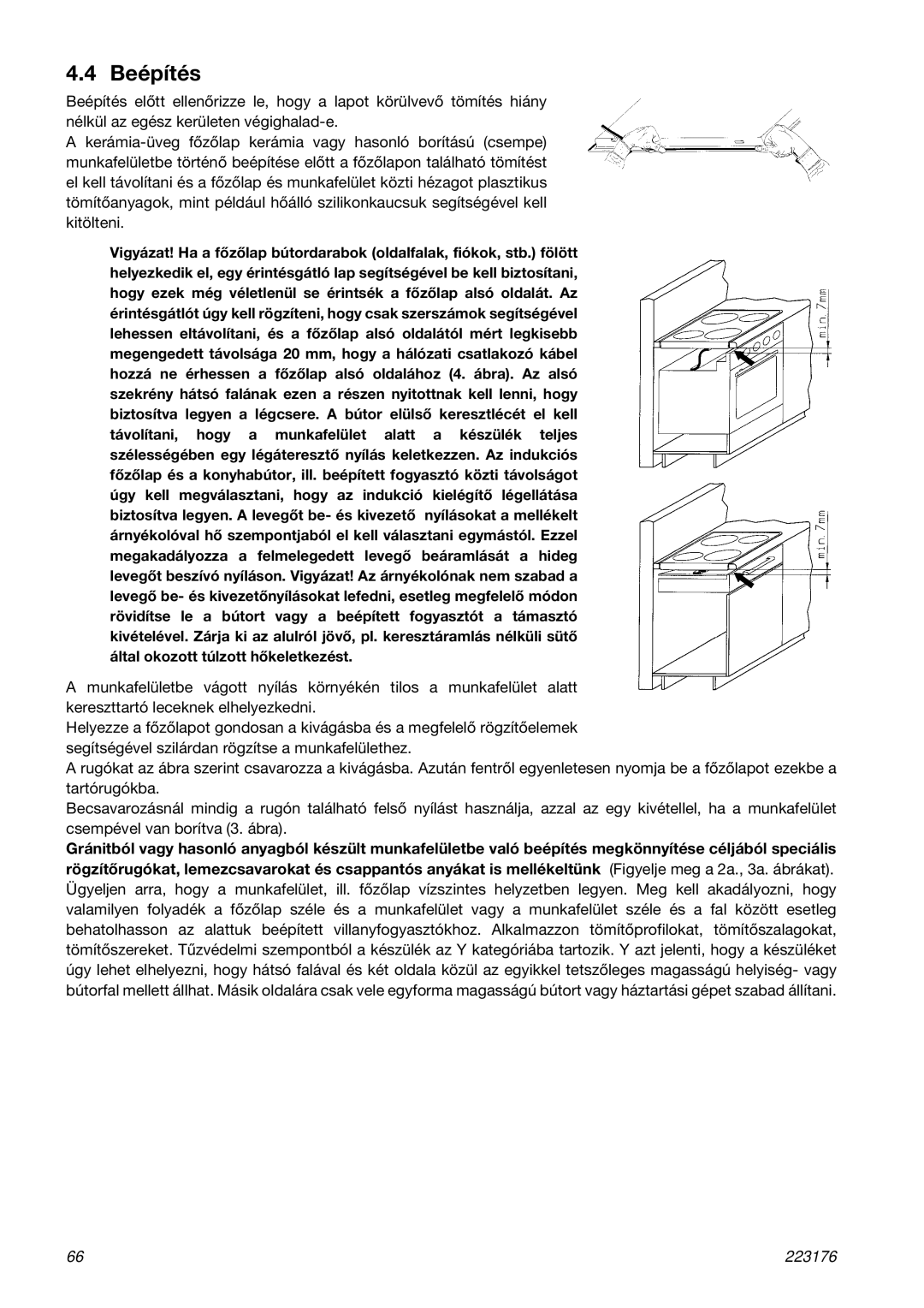 Smeg SE2664ID manual Beépítés 