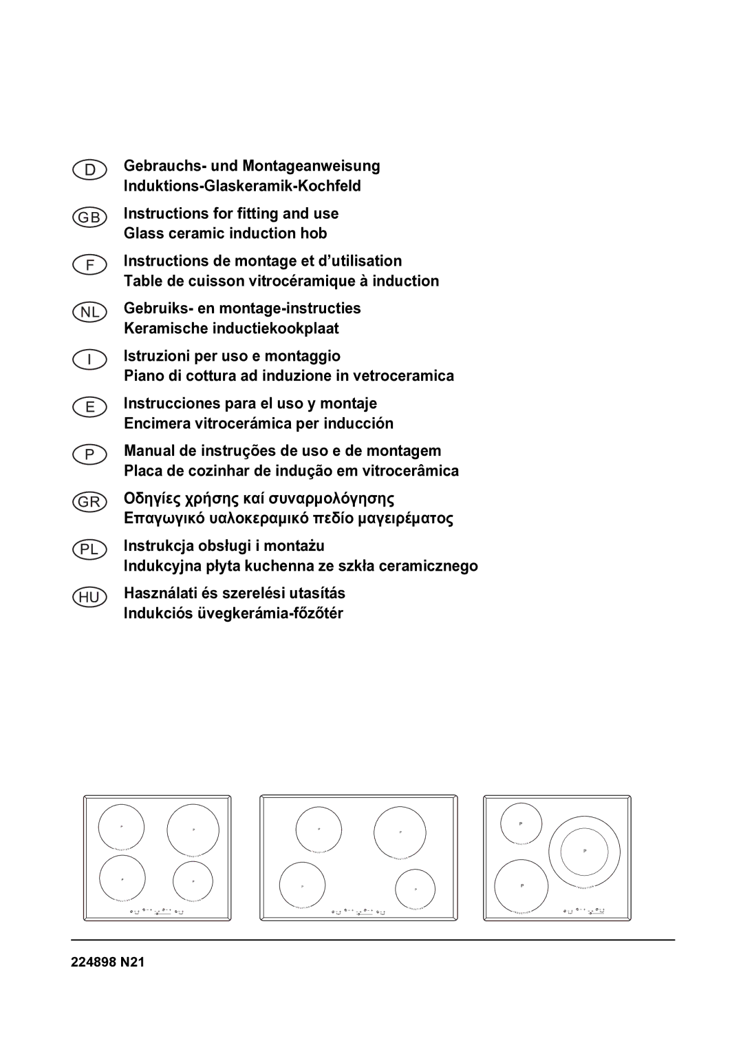 Smeg SE2732ID manual 224898 N21 