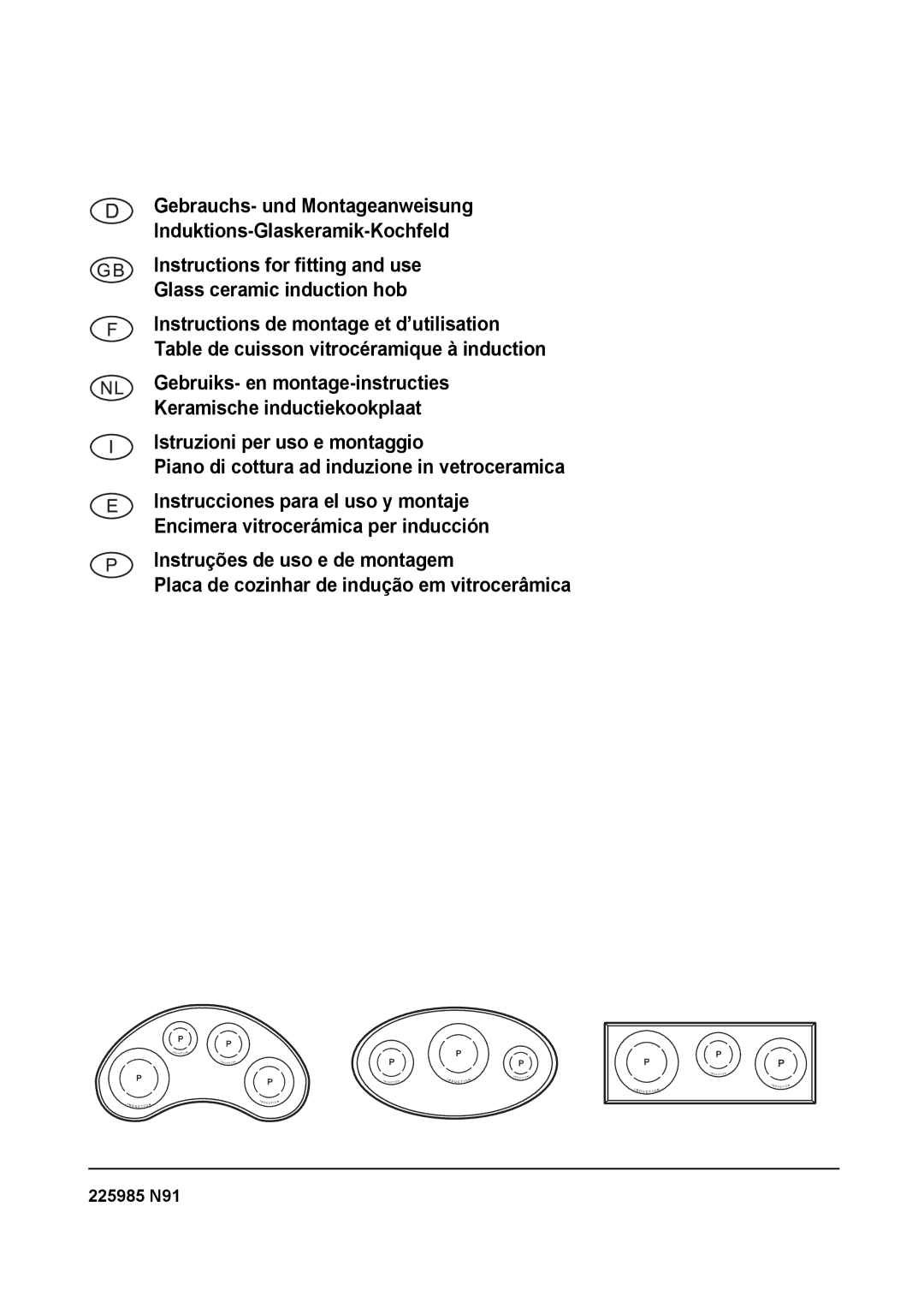 Smeg SE2931ID manual 225985 N91 