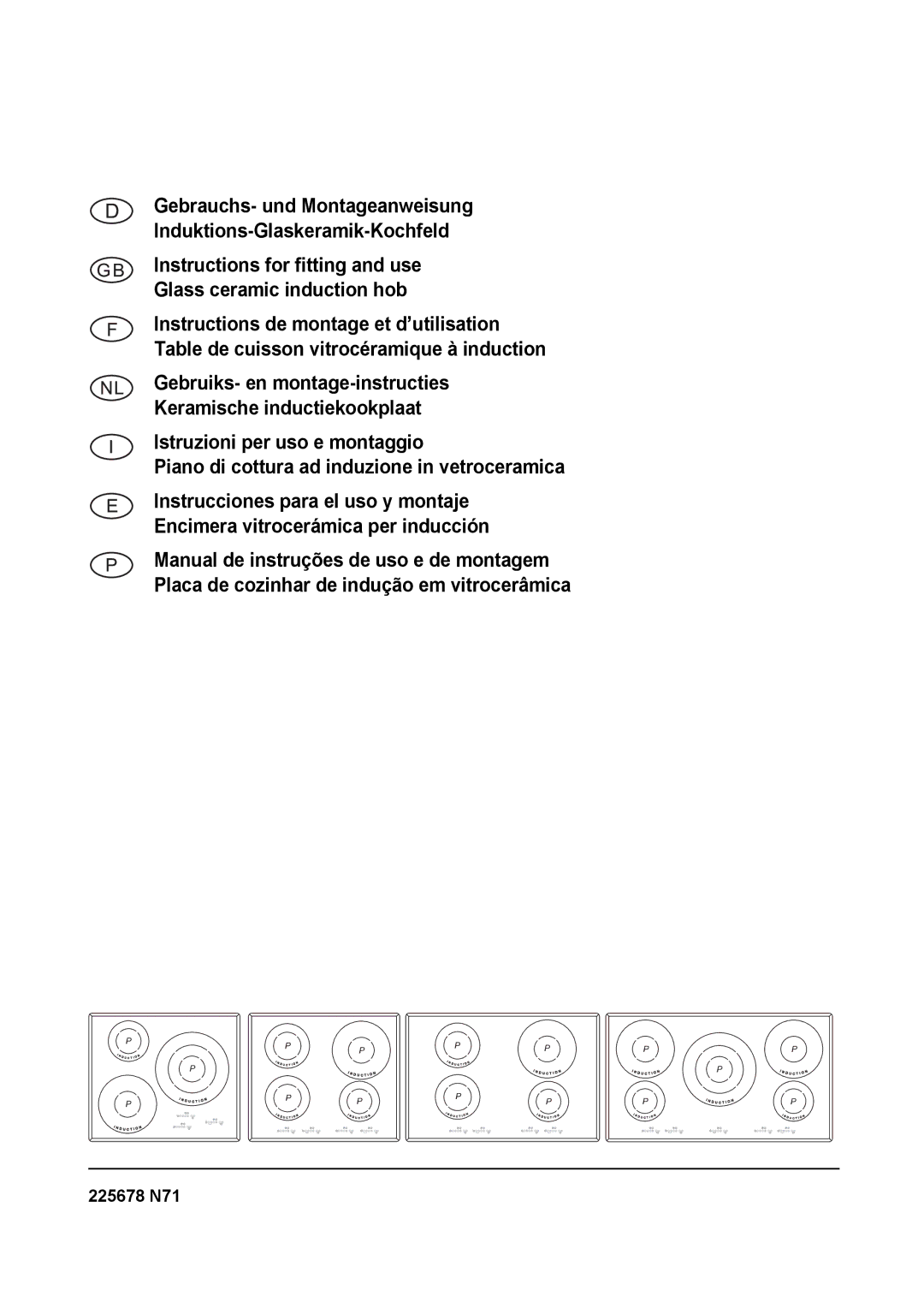 Smeg SE2951ID manual 225678 N71 