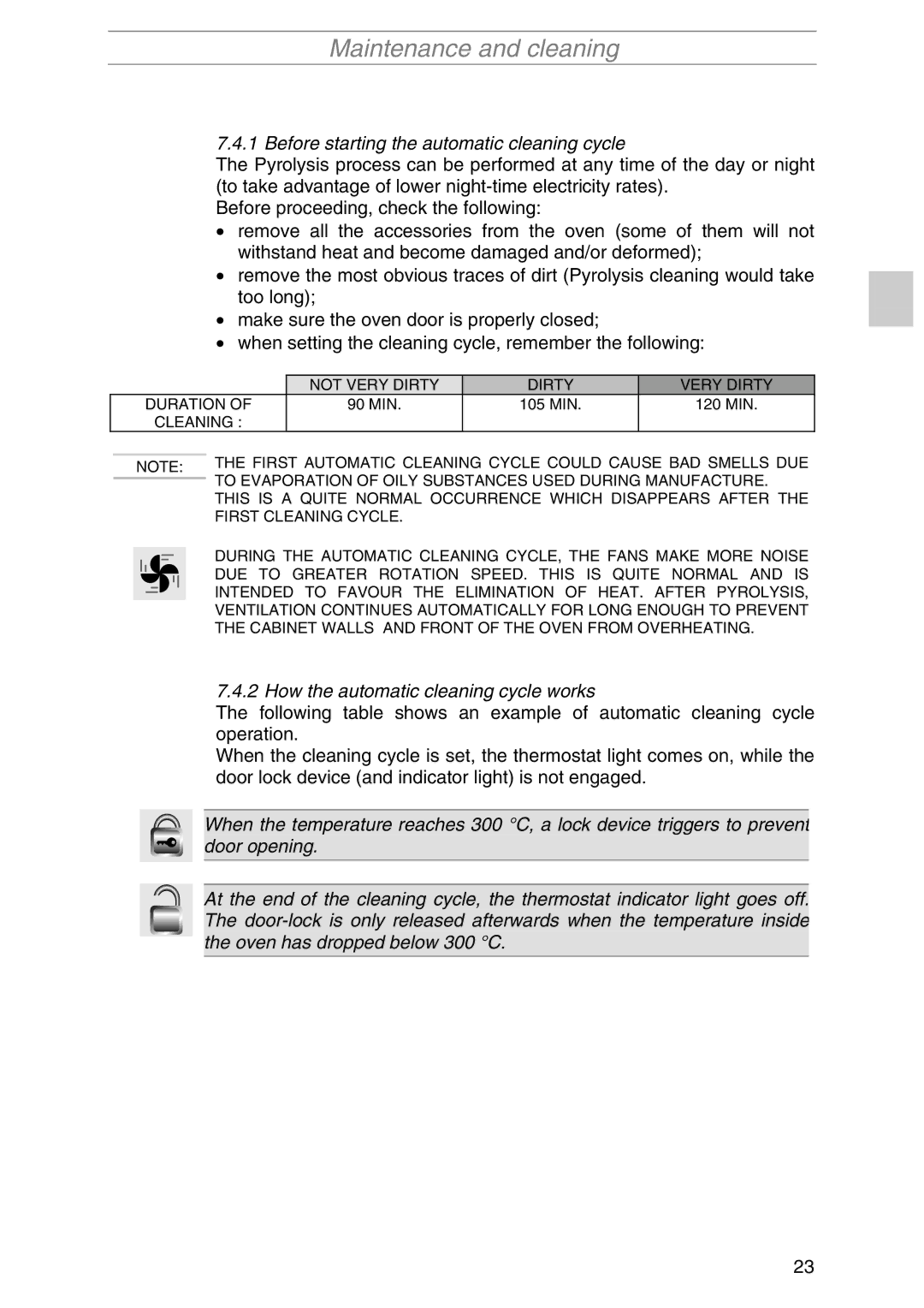 Smeg SIL290X manual Before starting the automatic cleaning cycle, How the automatic cleaning cycle works 