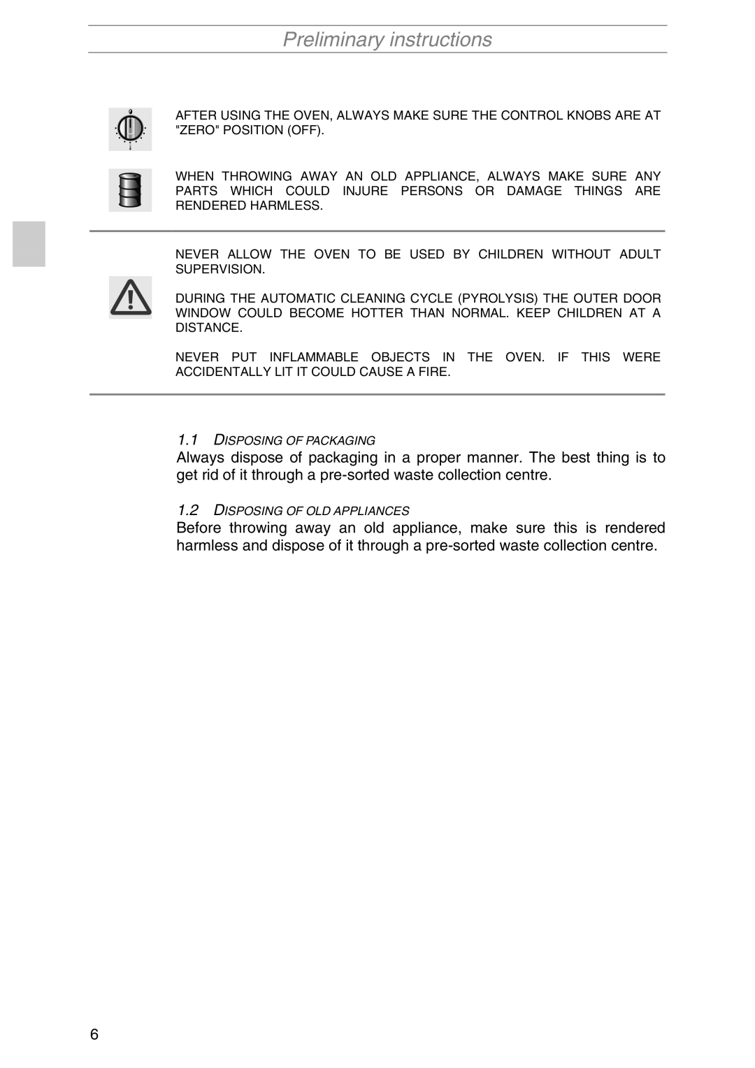 Smeg SIL290X manual Disposing of Packaging 