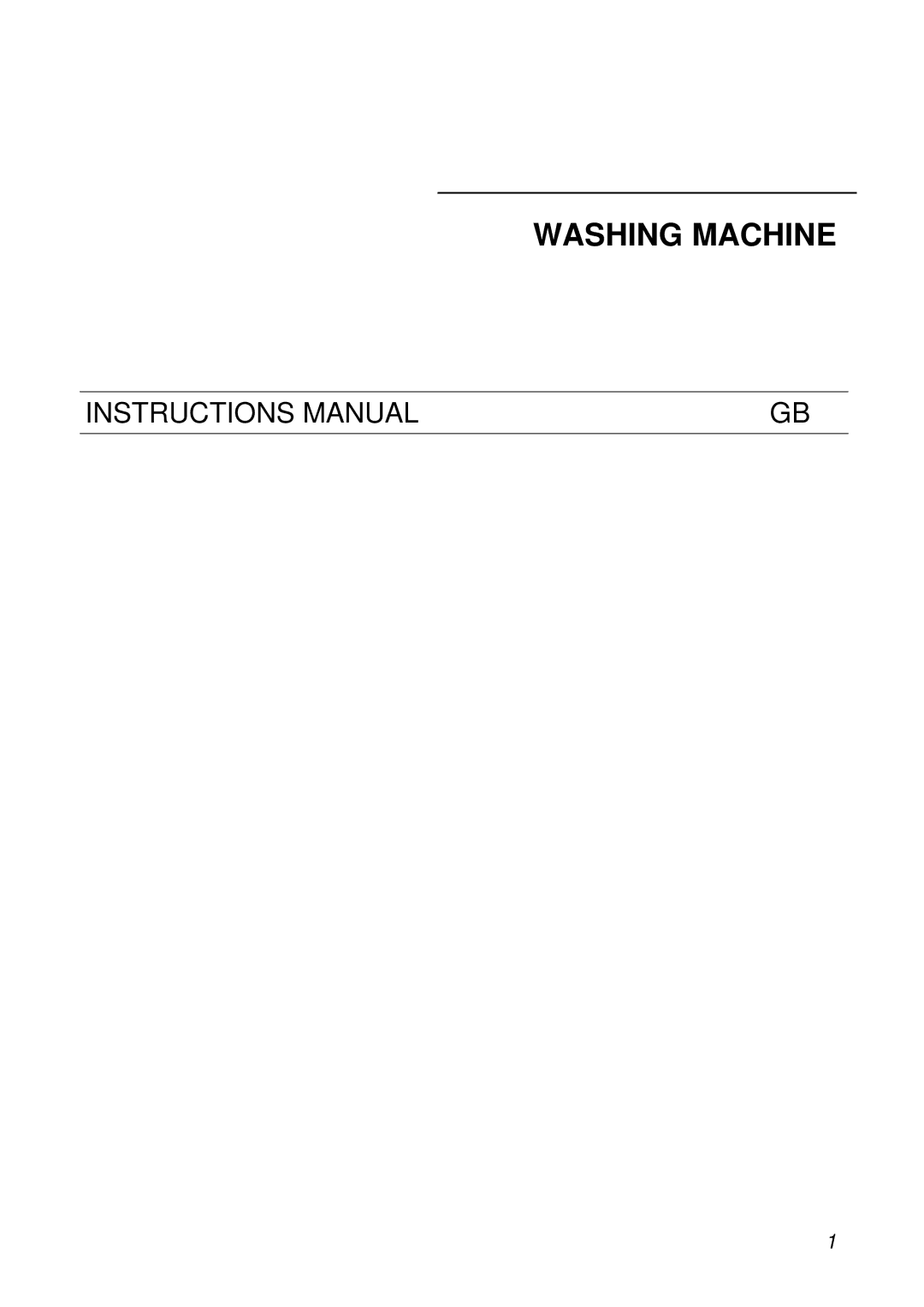 Smeg SLB600 manual Washing Machine 