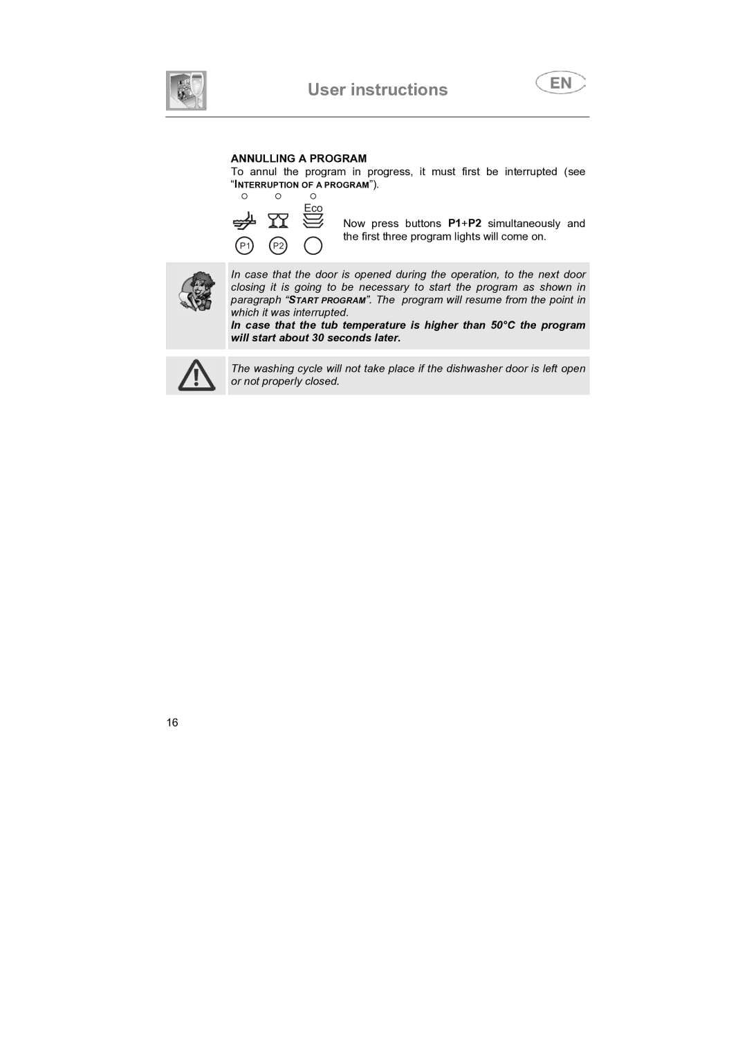 Smeg SNZ442S, SNZ4427 instruction manual Annulling a Program, Eco 