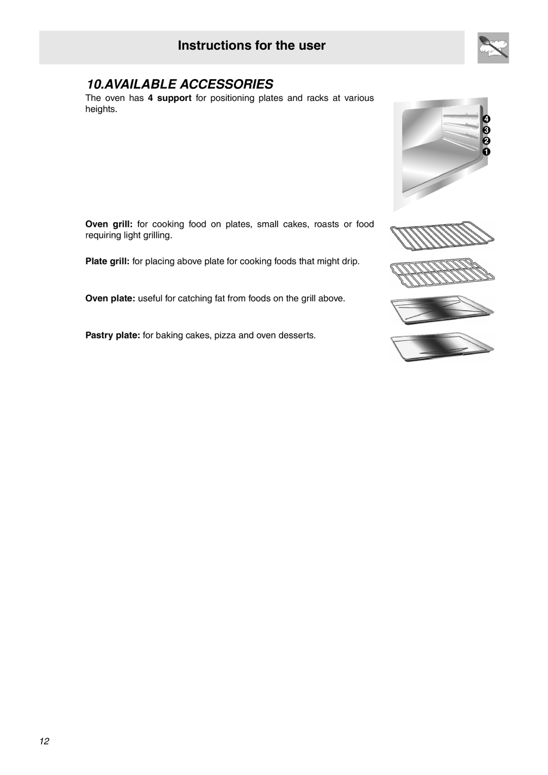 Smeg SNZ61MFX1, SNZ61MFA1 manual Available Accessories 