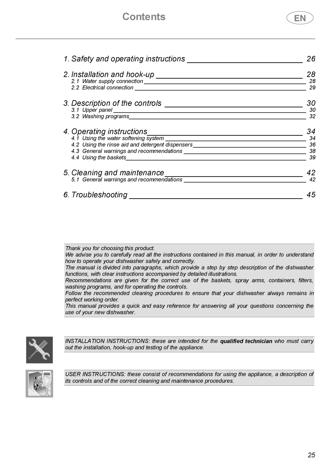 Smeg ST143 instruction manual Contents 