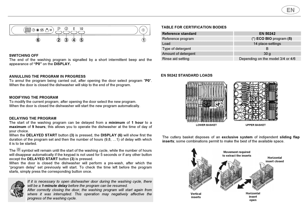 Smeg ST144 instruction manual Switching OFF, Annulling the Program in Progress, Modifying the Program, Delaying the Program 