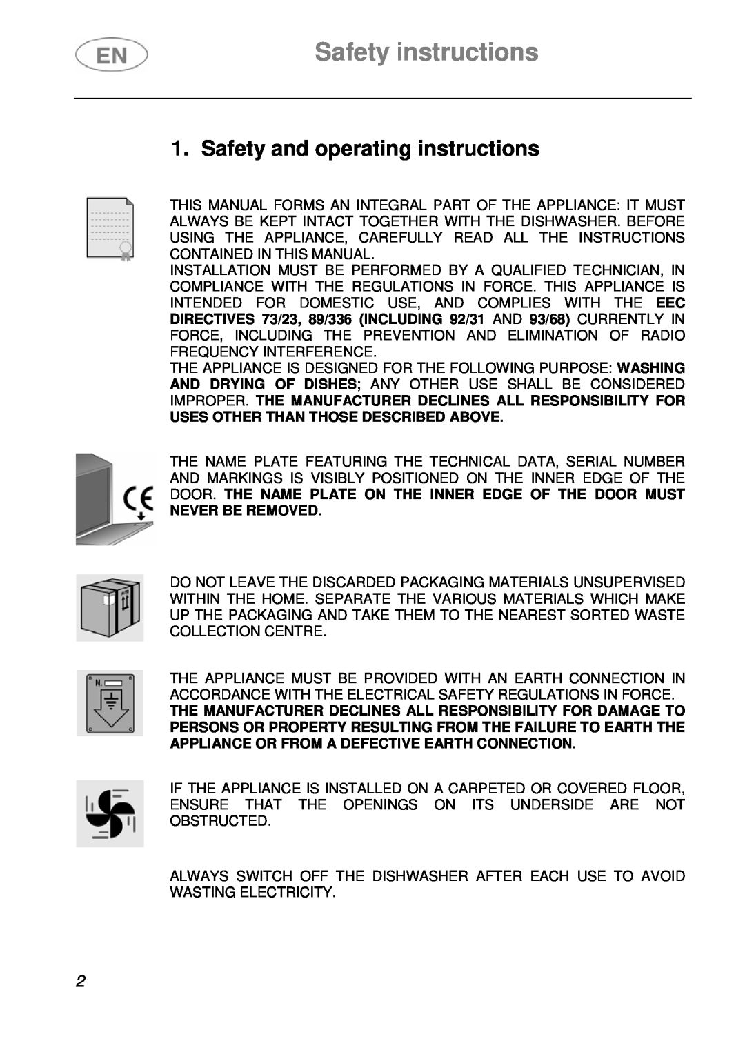 Smeg ST4108 manual Safety instructions, Safety and operating instructions 