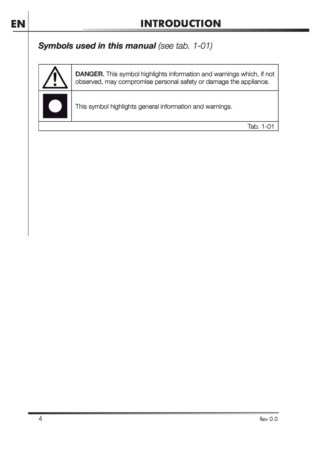 Smeg STA4645 instruction manual Symbols used in this manual see tab, Introduction 