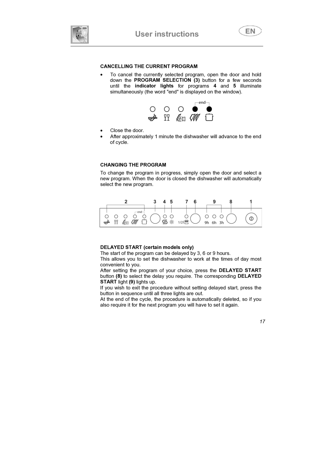 Smeg STA613 instruction manual Cancelling the Current Program, Changing the Program 