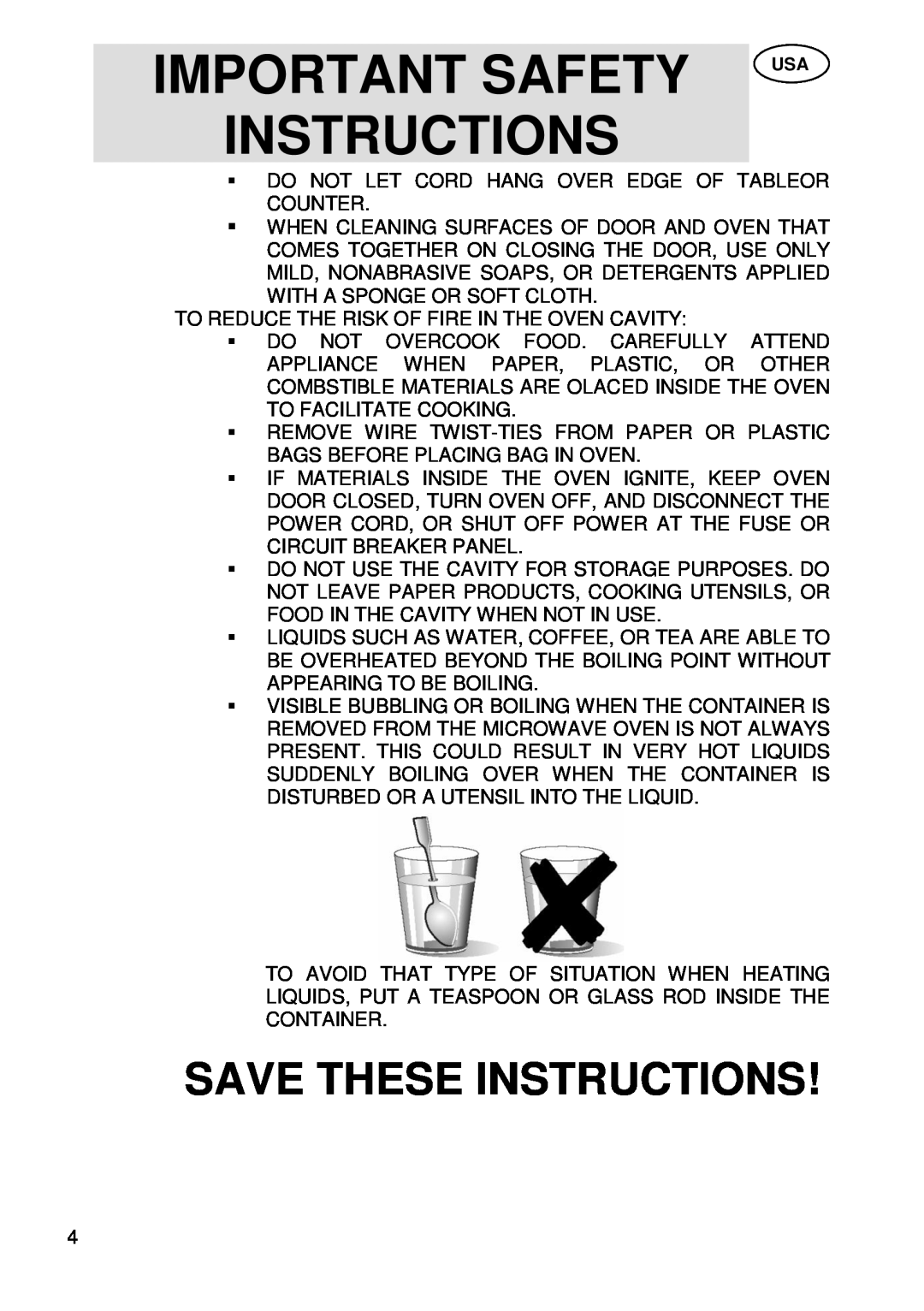Smeg SU45 MCX manual Important Safety, Save These Instructions 