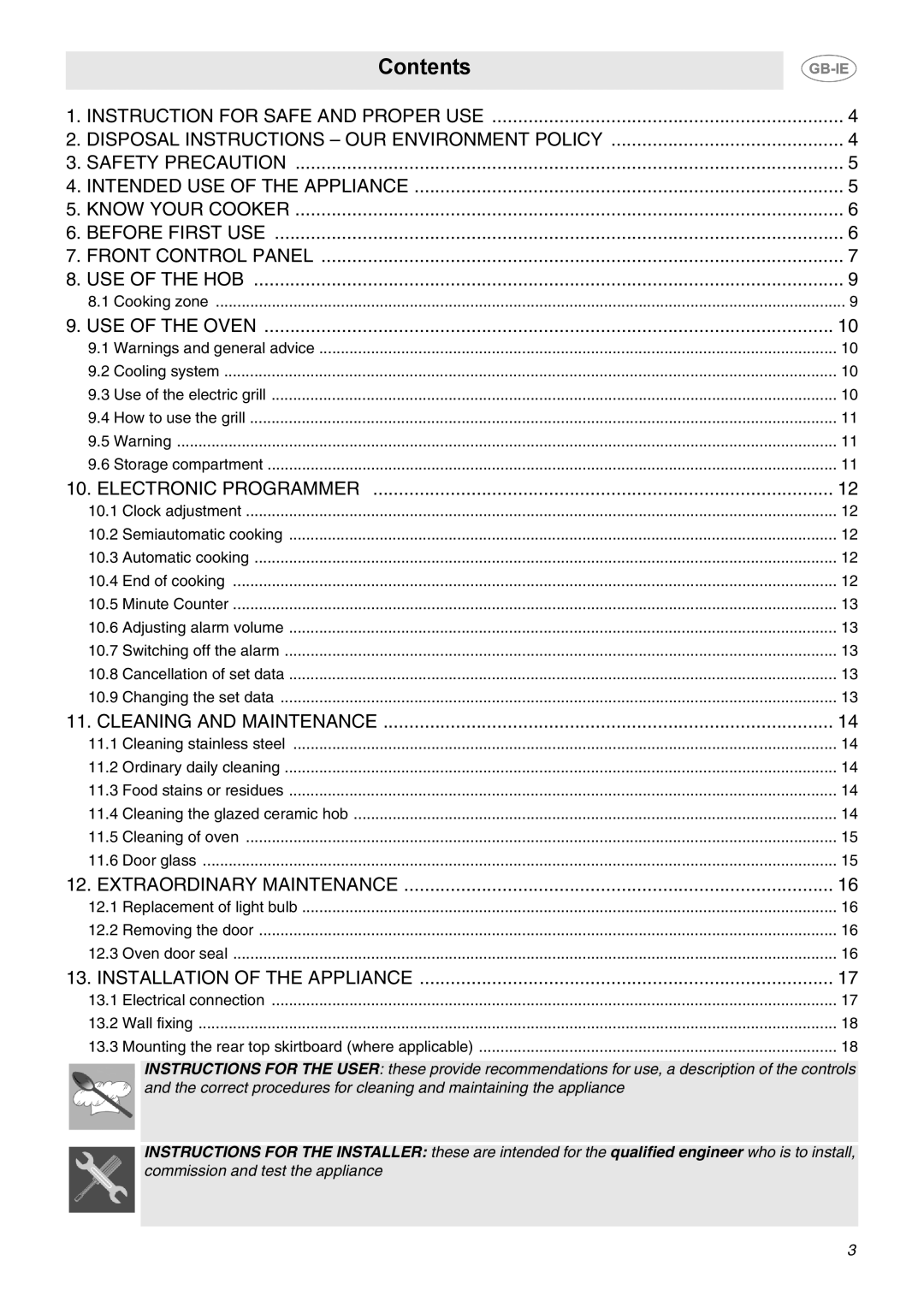 Smeg SUK62CMX5 manual Contents 