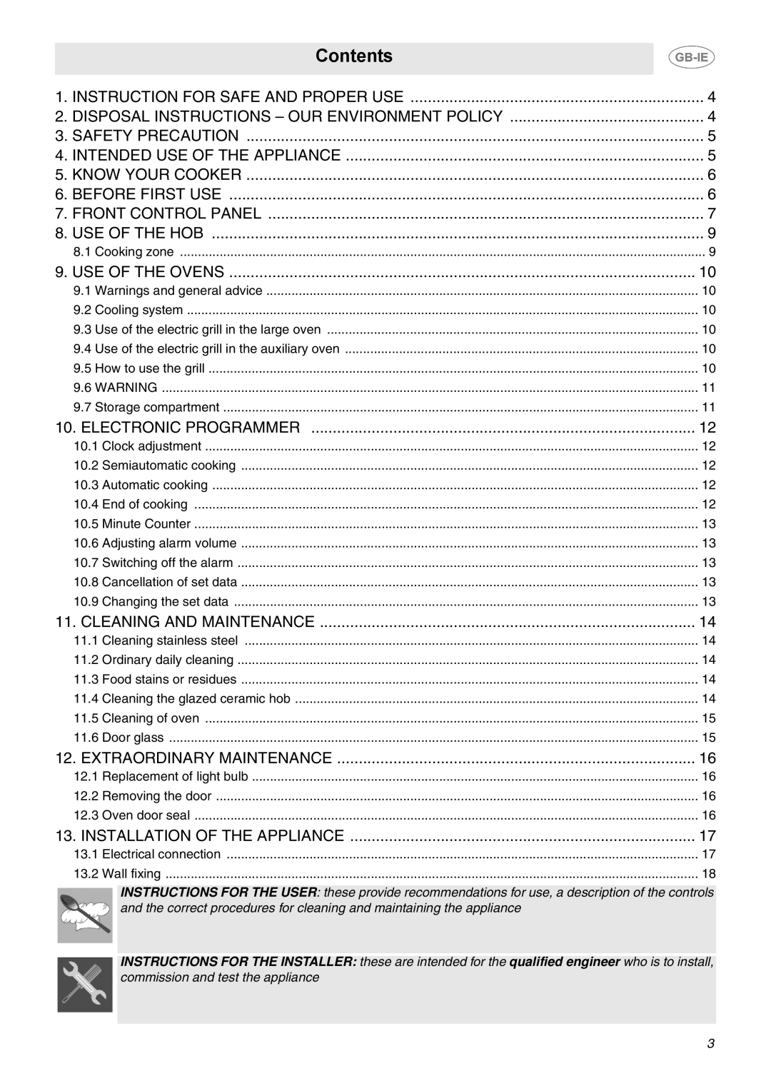 Smeg SUK92CMX5 manual Contents 