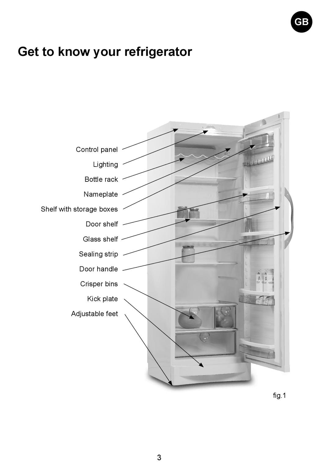 Smeg SW Range manual Get to know your refrigerator 