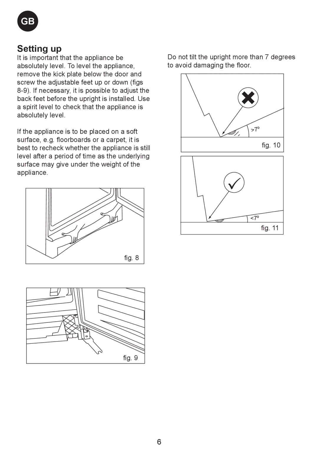 Smeg SW Range manual Setting up 