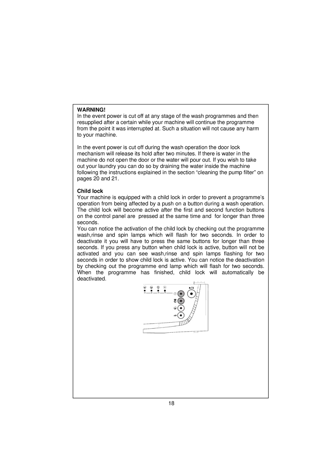 Smeg SWM65 user manual Child lock 