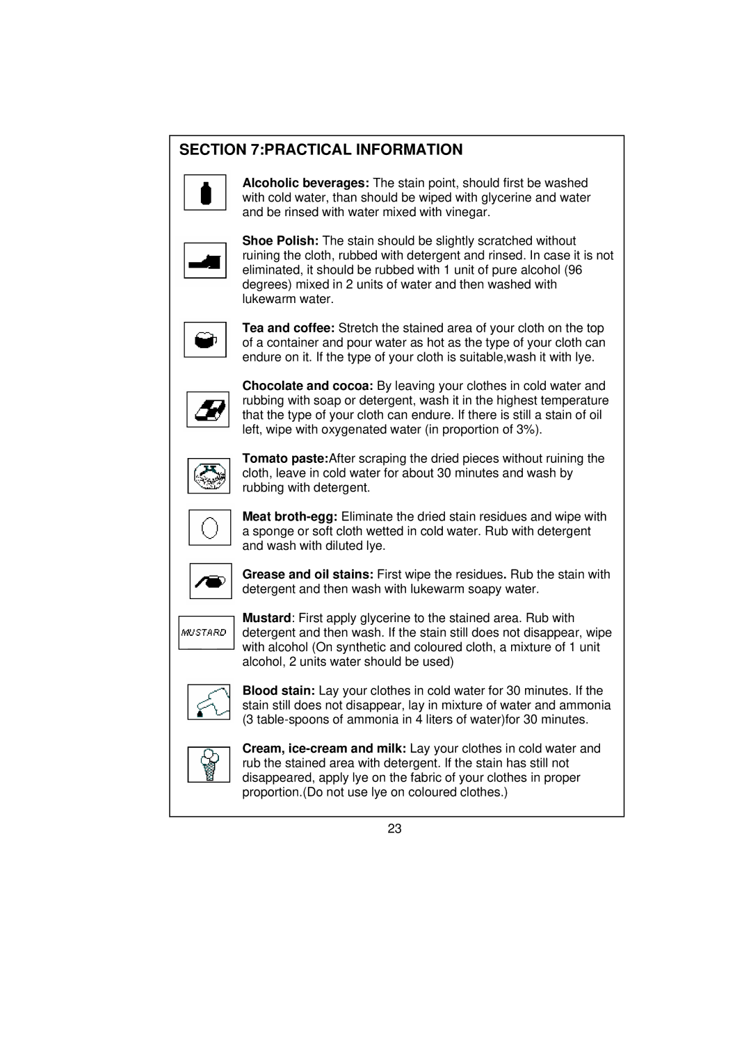 Smeg SWM65 user manual Practical Information 