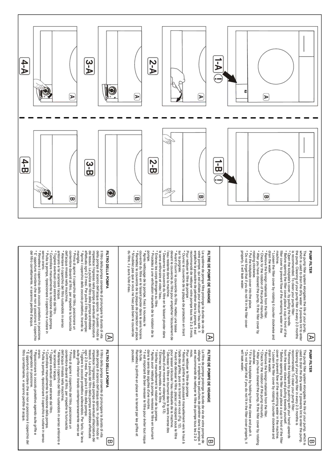 Smeg SWM65 user manual Pump Filter 