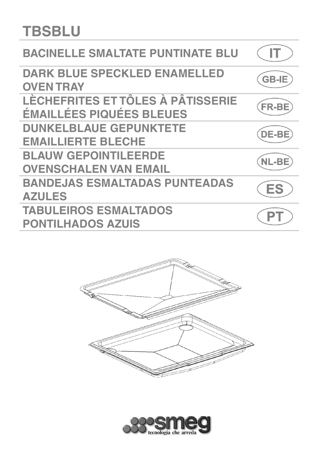 Smeg TBSBLU manual Tbsblu 