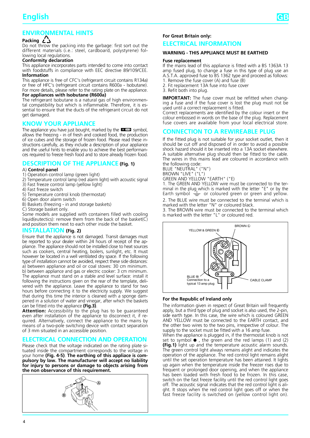 Smeg VR115B manual Environmental Hints, Know Your Appliance, Electrical Connection and Operation, Electrical Information 