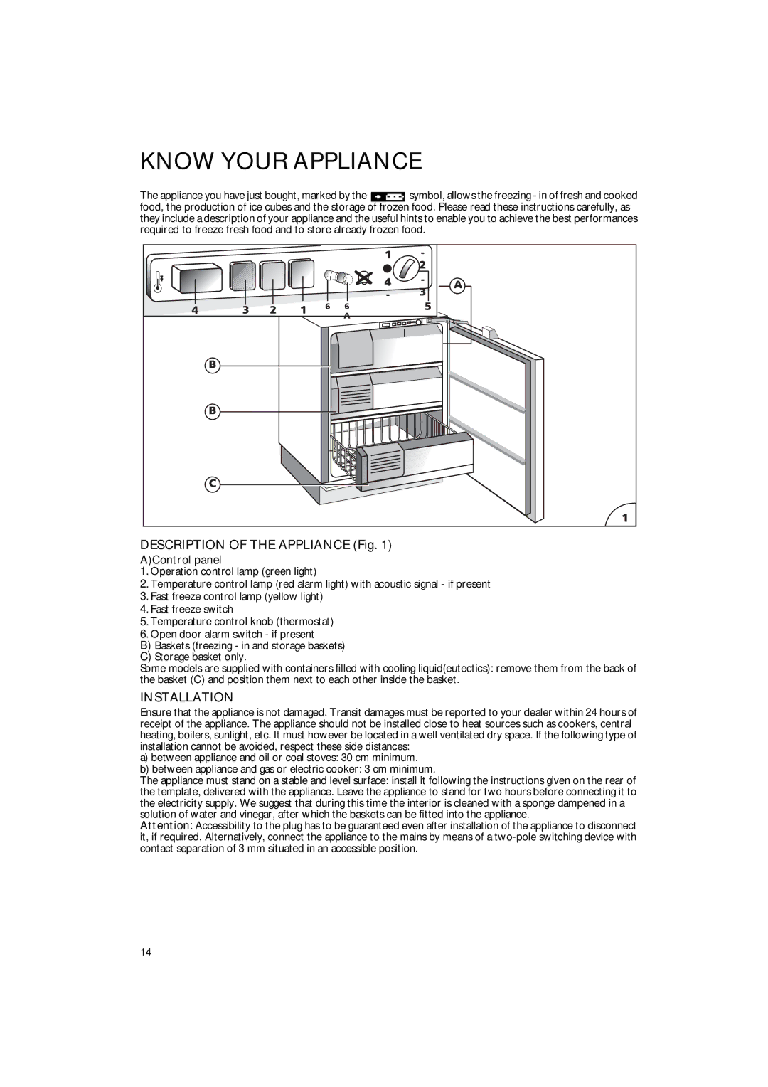 Smeg VR115B1 manual Know Your Appliance 