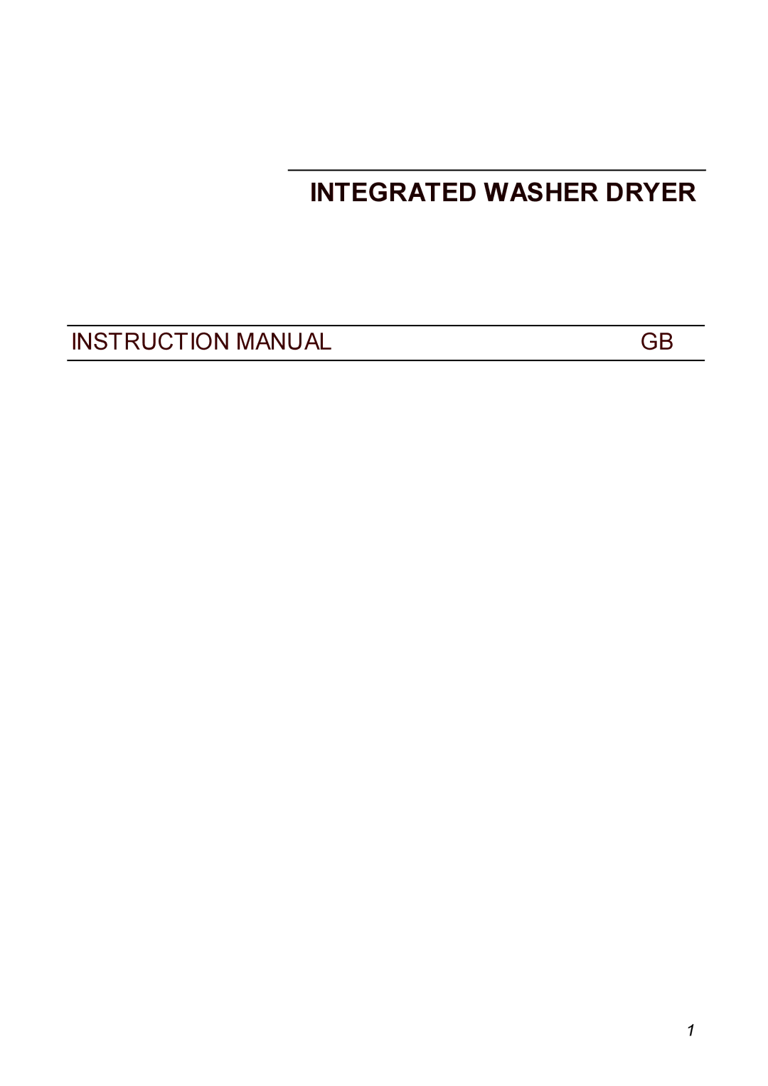 Smeg WDI12C instruction manual Integrated Washer Dryer 