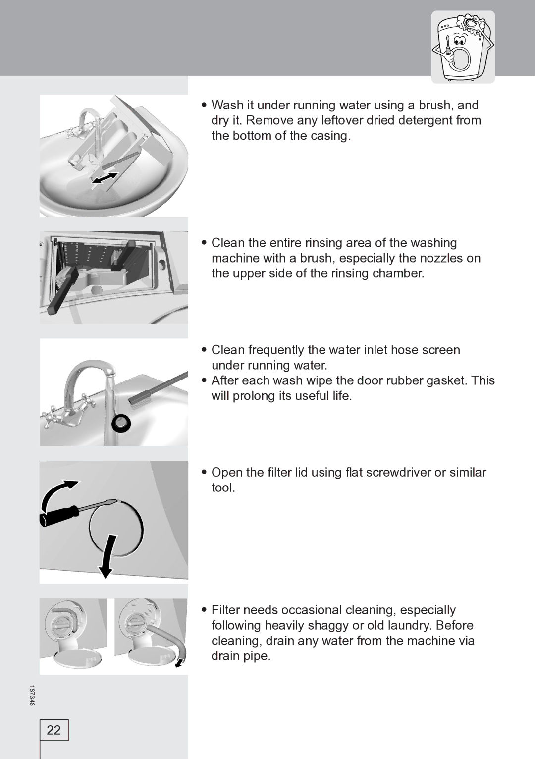 Smeg WM62121, WM62141 manual 187348 