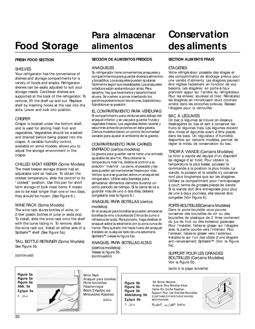 Smeg WRSR25V5A manual Food Storage alimentos, ¼Ž æ¾žÂµšZ žfZÂºšZ Ù£Š 