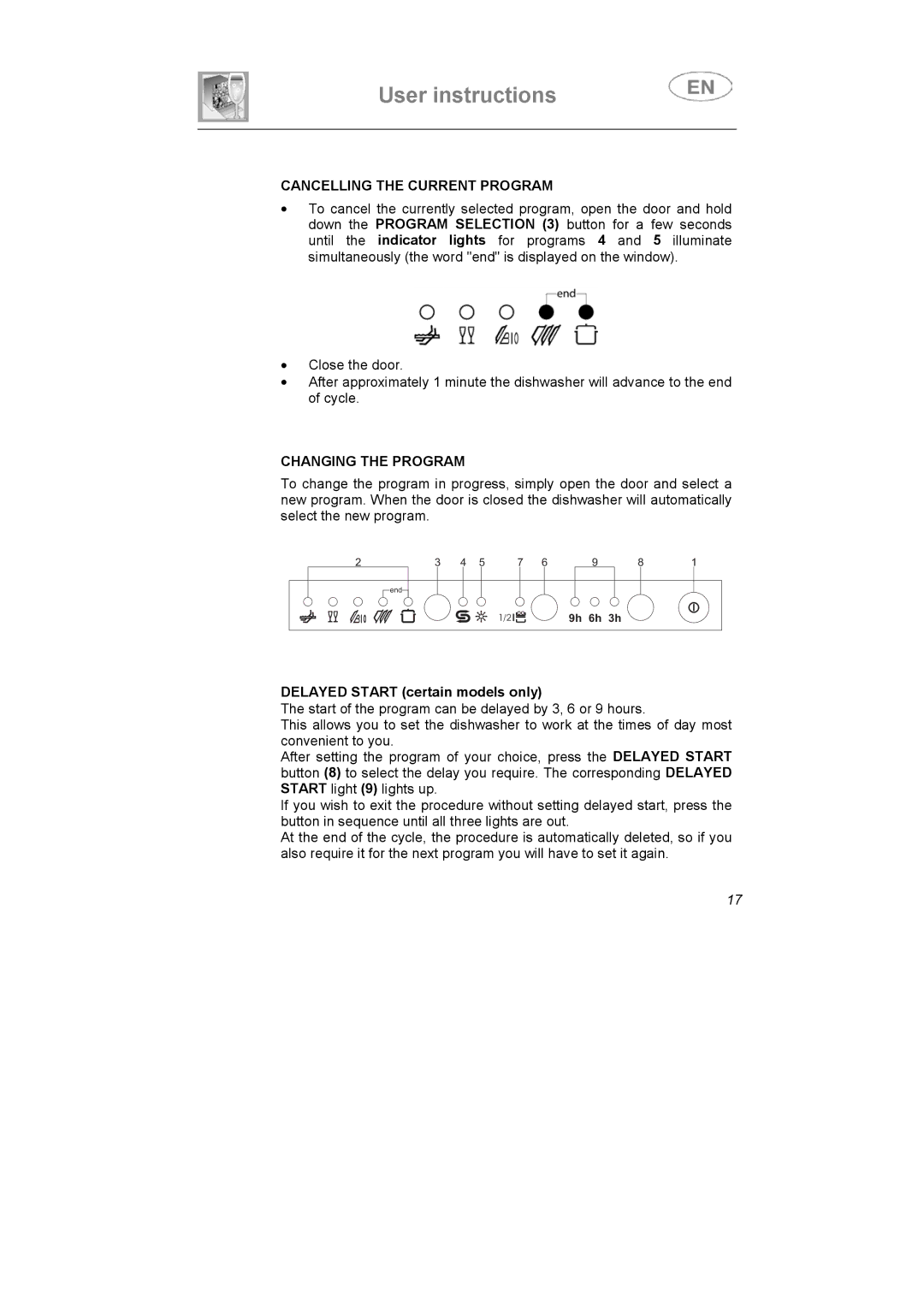 Smeg WT112-1, WT1123-1 instruction manual Cancelling the Current Program, Changing the Program 