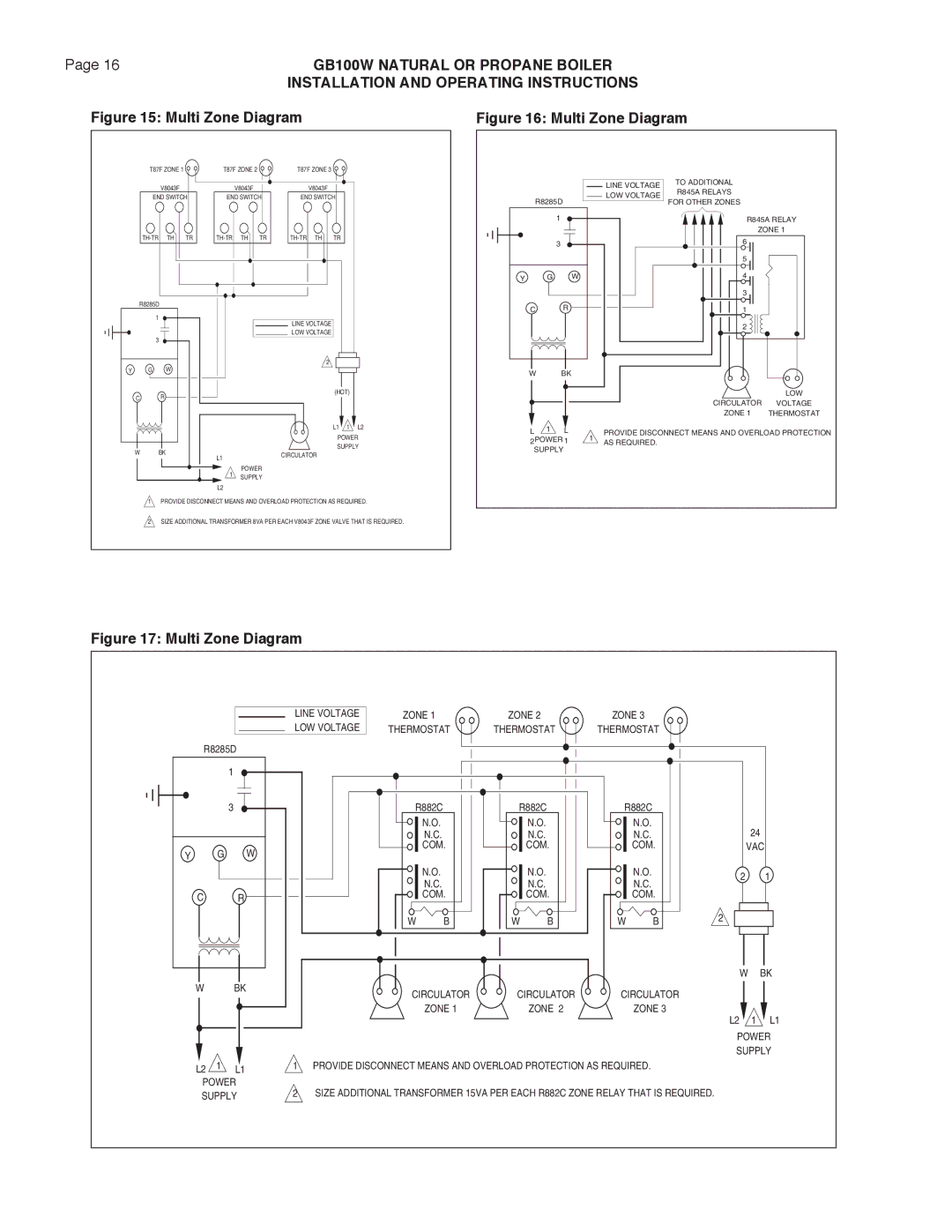 Smith Cast Iron Boilers GB100W manual Multi Zone Diagram 