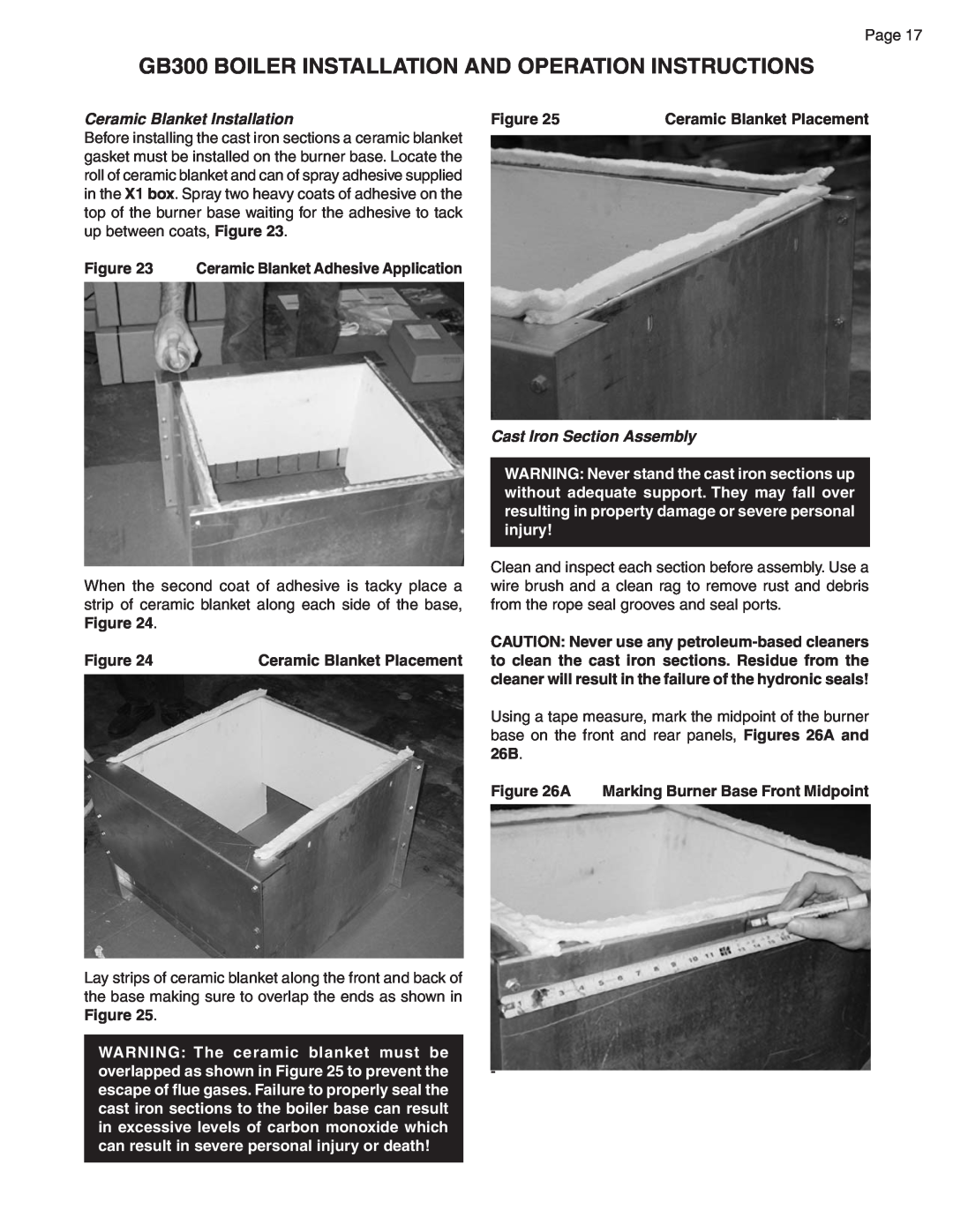 Smith Cast Iron Boilers GB300 warranty Ceramic Blanket Installation, Figure, Ceramic Blanket Adhesive Application 