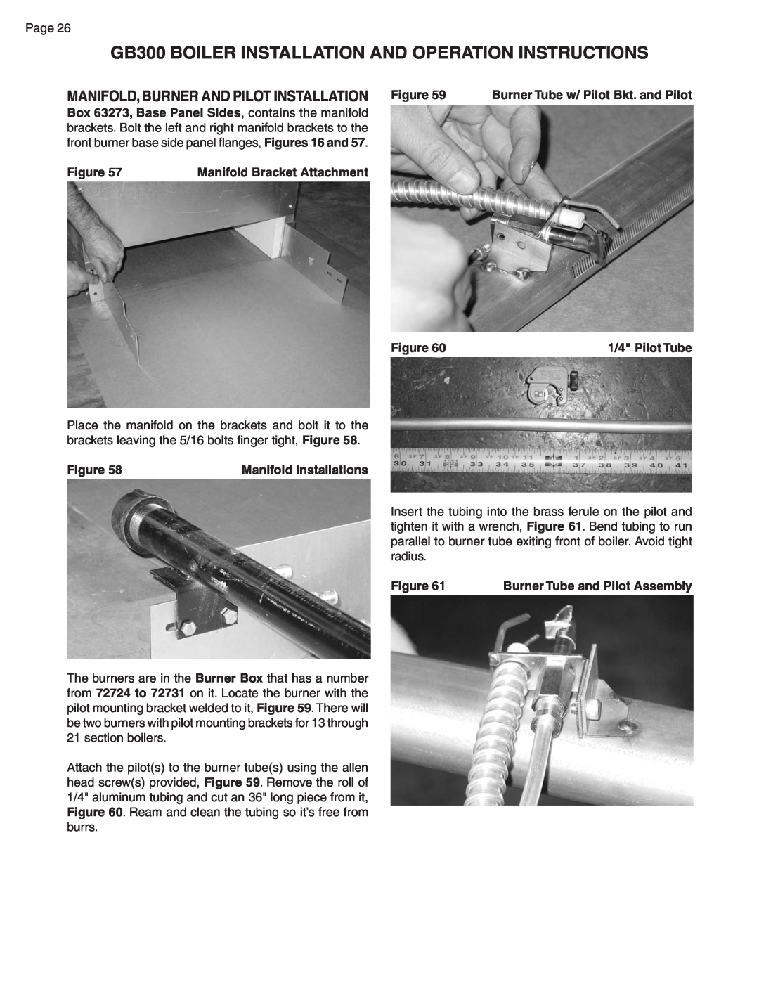 Smith Cast Iron Boilers GB300 warranty Figure, Manifold Bracket Attachment, Manifold Installations 