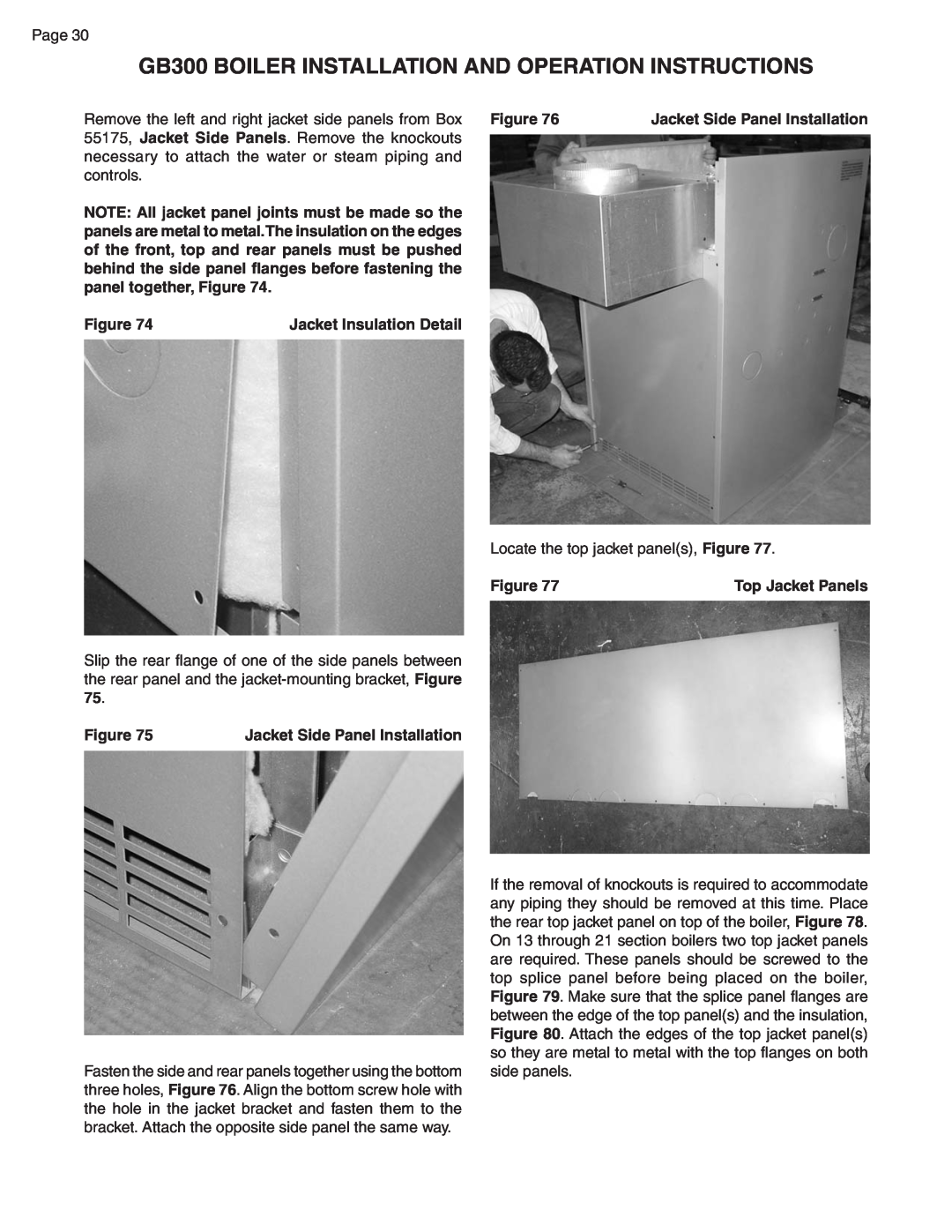 Smith Cast Iron Boilers GB300 55175, Jacket Side Panels. Remove the knockouts, controls, panel together, Figure 