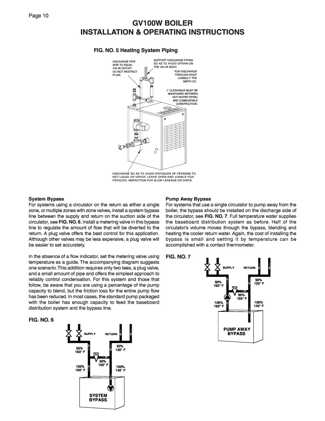 Smith Cast Iron Boilers GVIOM-5R GV100W BOILER, Installation & Operating Instructions, FIG. NO. 5 Heating System Piping 