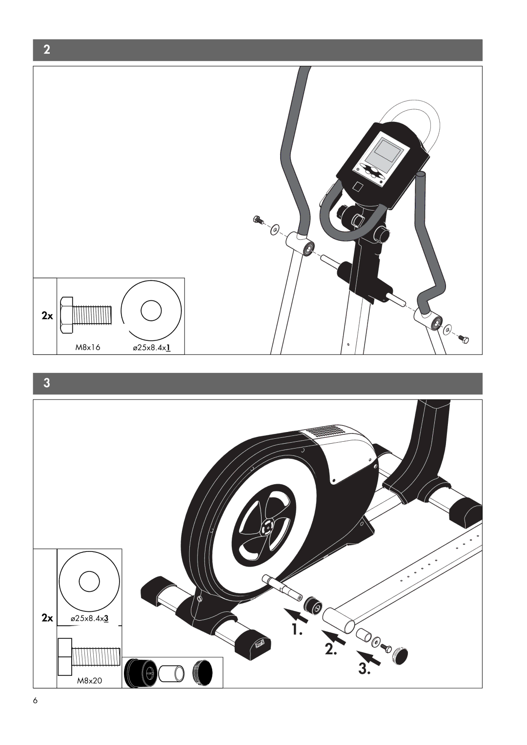 Smooth Fitness 07859-999 manual M8x16 Ø25x8.4x Ø25x8.4x3 M8x20 