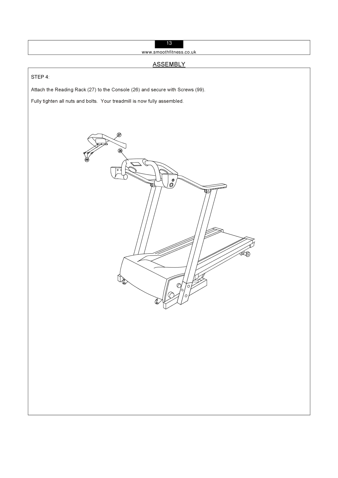 Smooth Fitness 5.15E user manual Assembly 