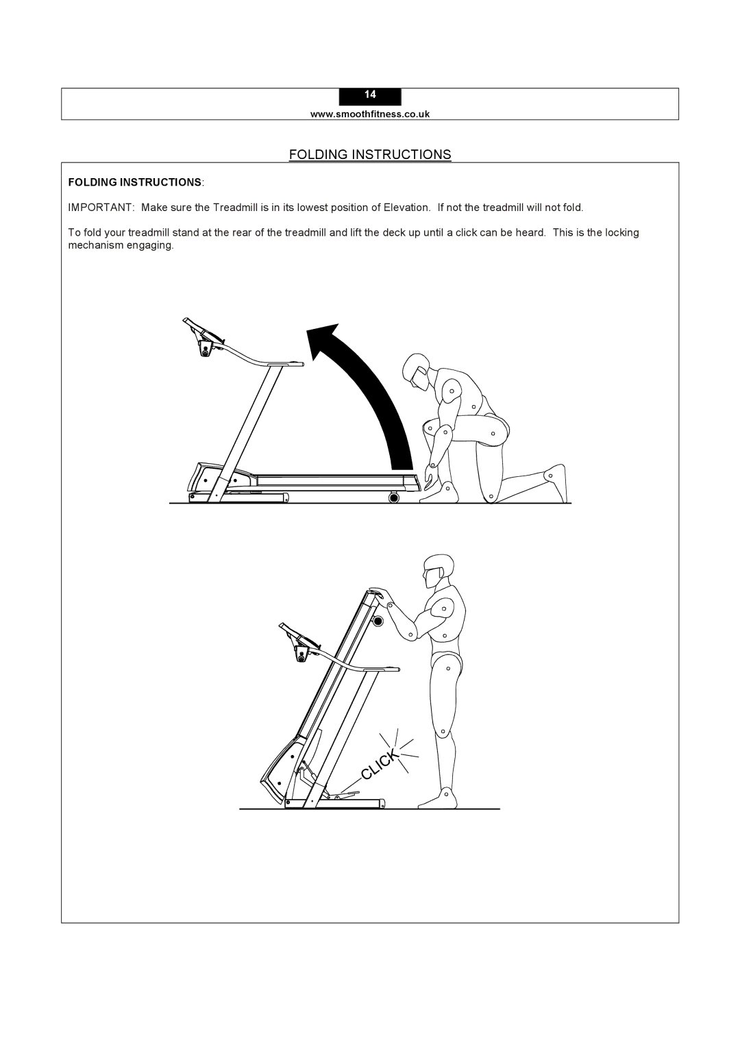 Smooth Fitness 5.15E user manual Folding Instructions 