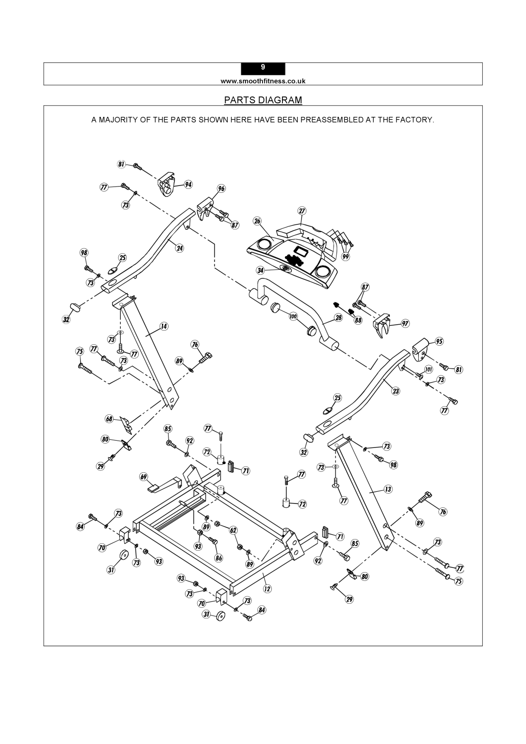 Smooth Fitness 5.15E user manual Parts Diagram 