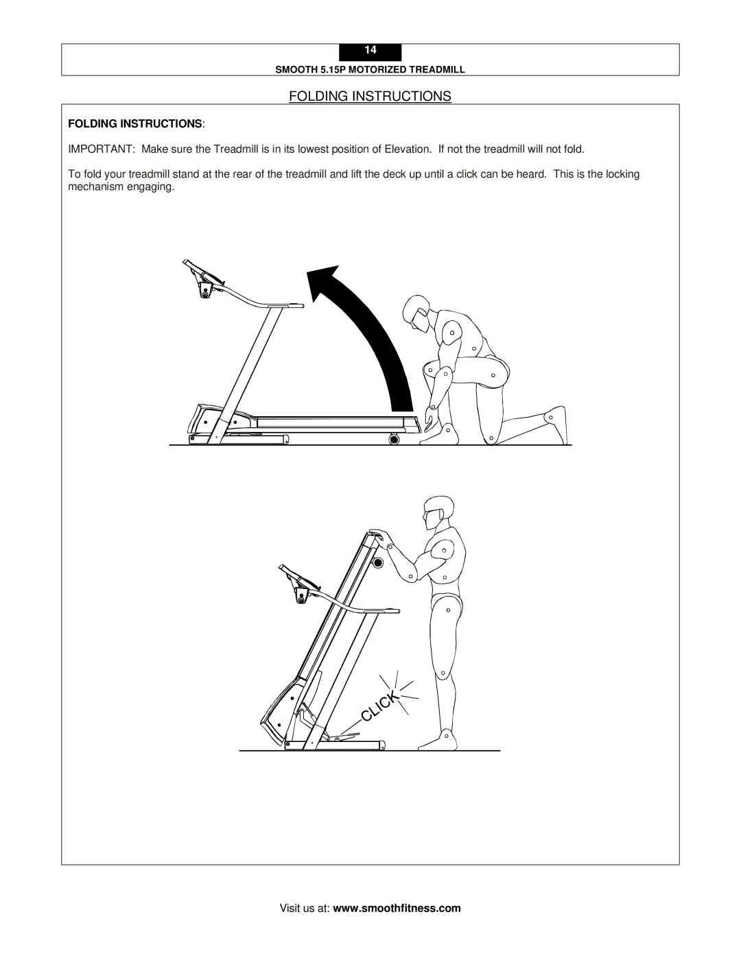 Smooth Fitness 5.15P user manual Folding Instructions 