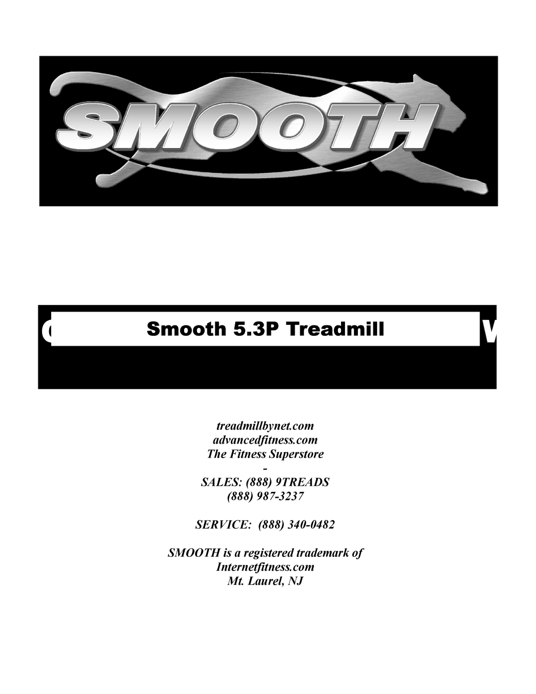 Smooth Fitness manual Smooth 5.3P Treadmill 