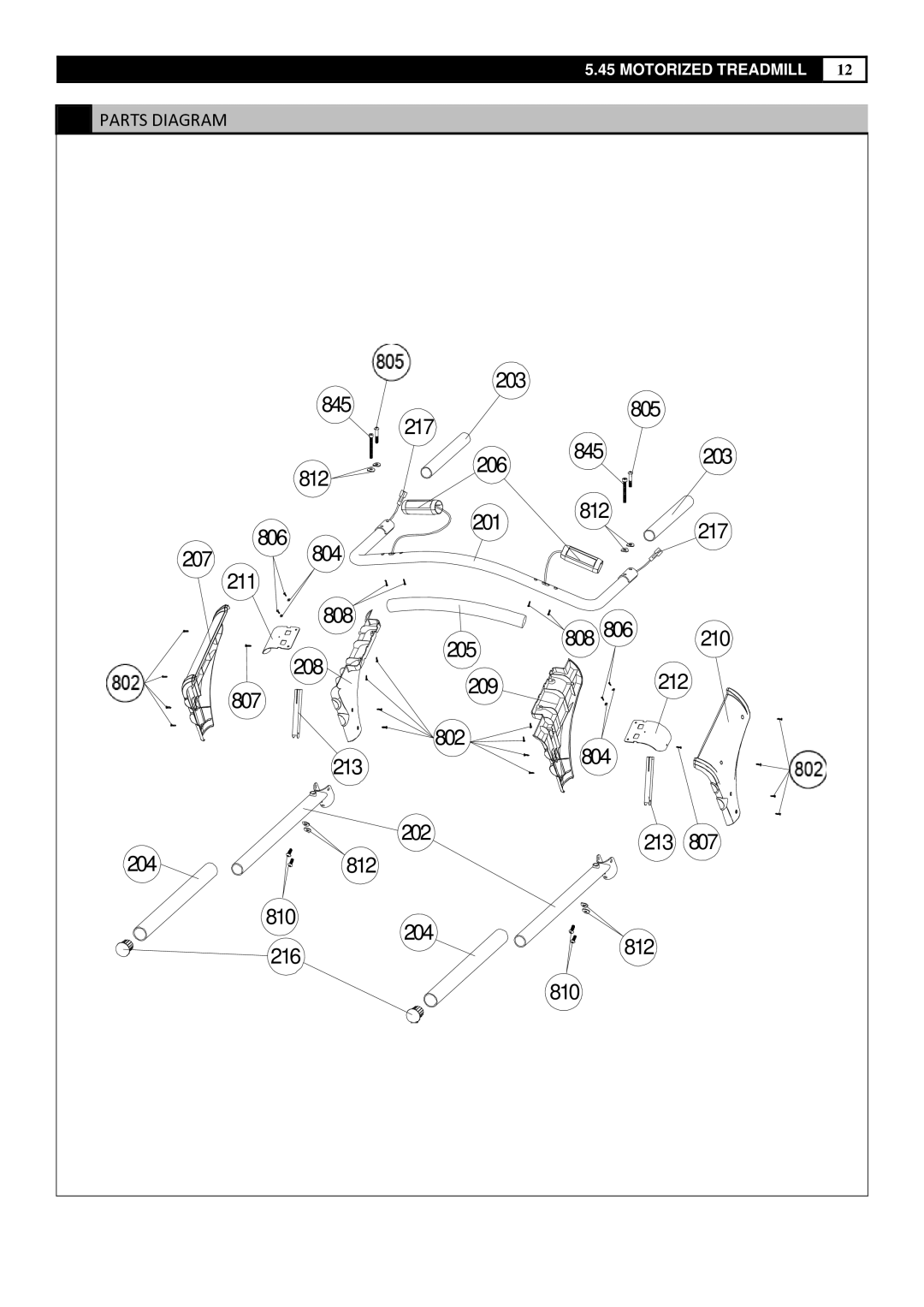 Smooth Fitness 5.45 manual Parts Diagram 