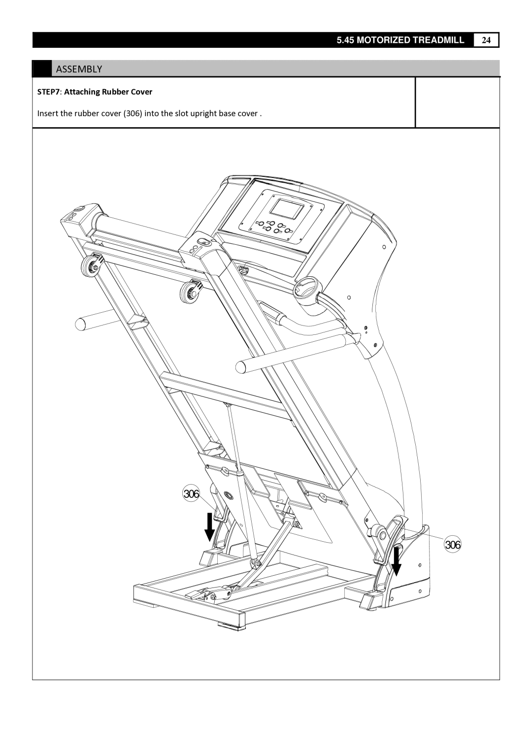 Smooth Fitness 5.45 manual Attaching Rubber Cover 