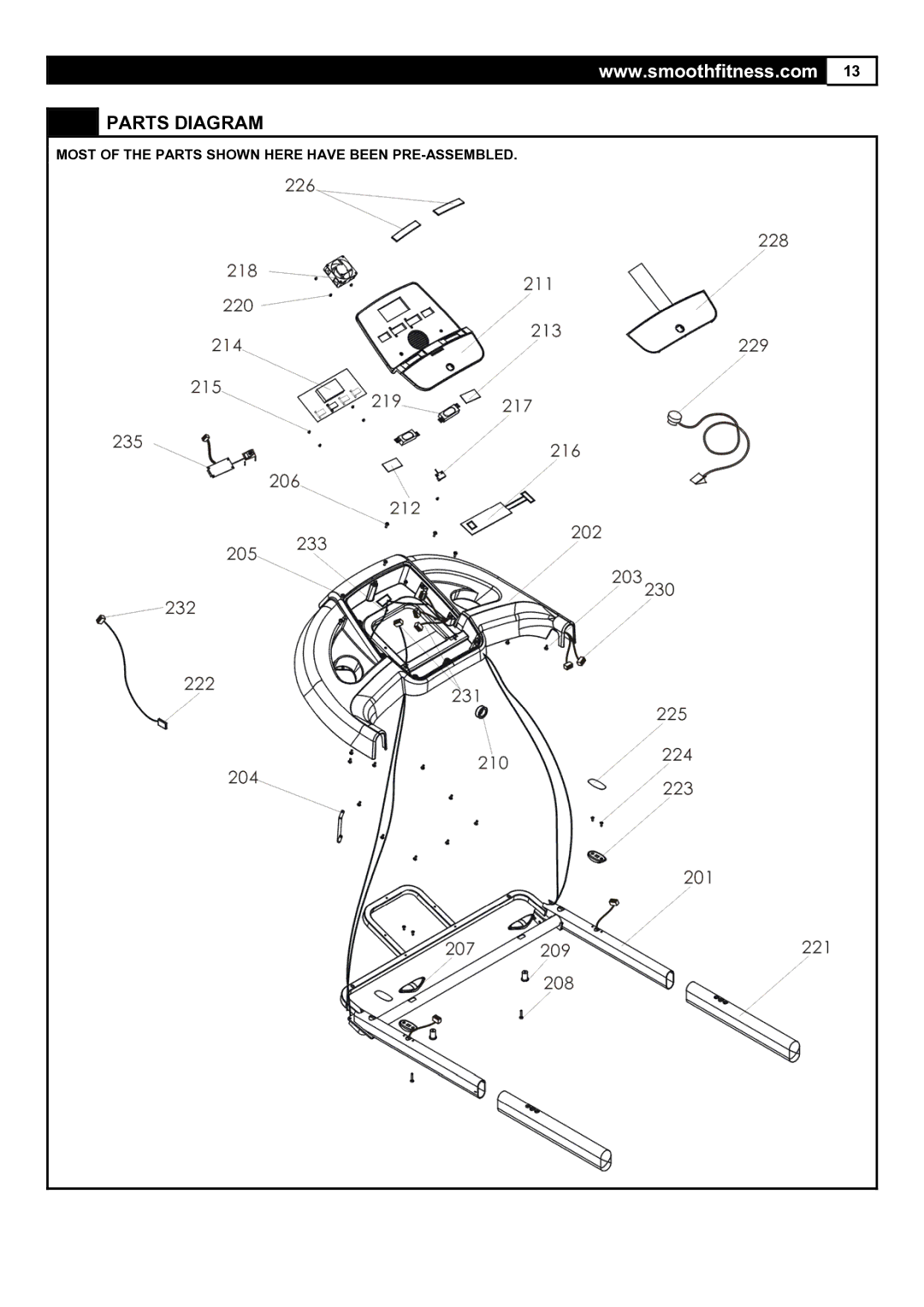 Smooth Fitness 5.65S user manual Parts Diagram 