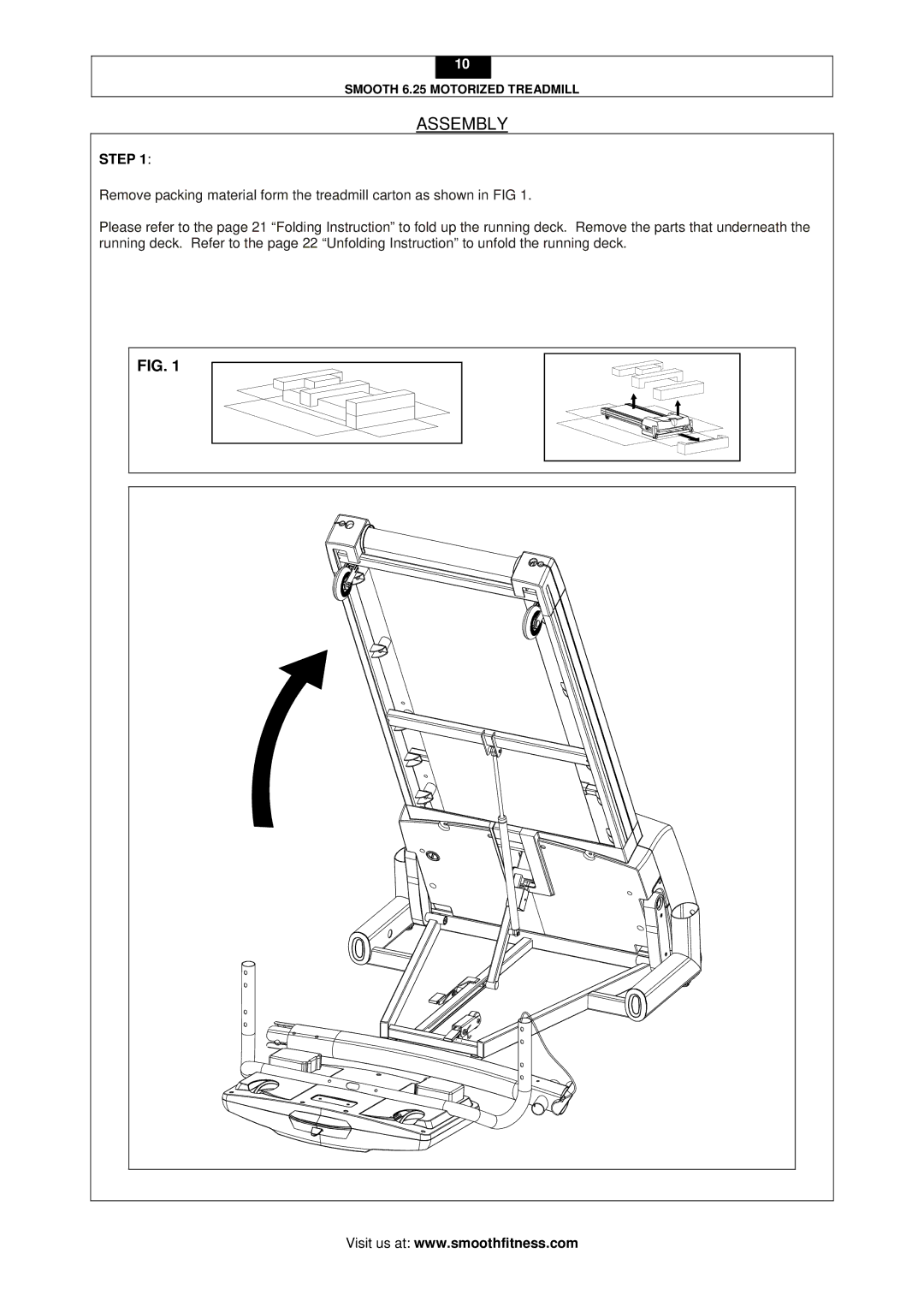 Smooth Fitness 6.25 user manual Assembly, Step 