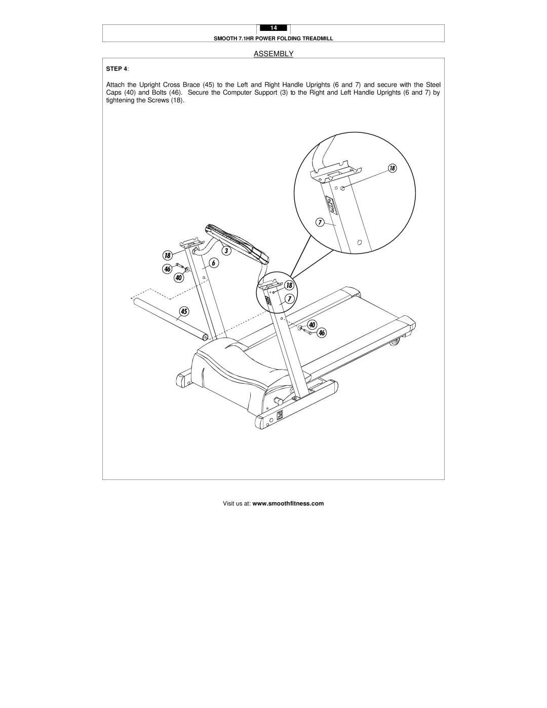 Smooth Fitness 7.1HR user manual Assembly 